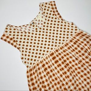 Matilda Jane plaid polka dot babydoll top